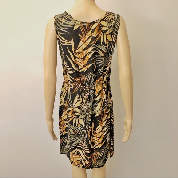 Vintage Tradition Tropical Floral Pattern Artsy Sleeveless Midi Dress. US 10. - Picture 2 of 9